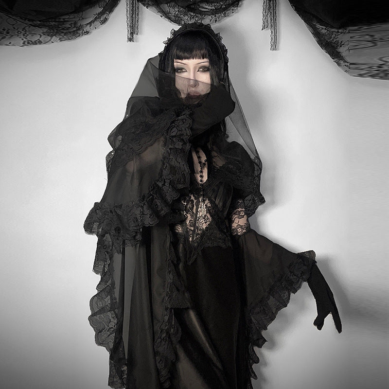 Versatile Edgy Dark-style Chiffon Cover-up For A Cozy Effortless Look