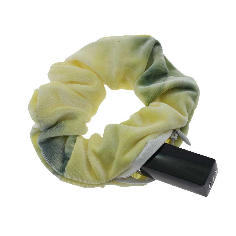 Gradient Color Diamond Velvet Large Intestine Ring Women