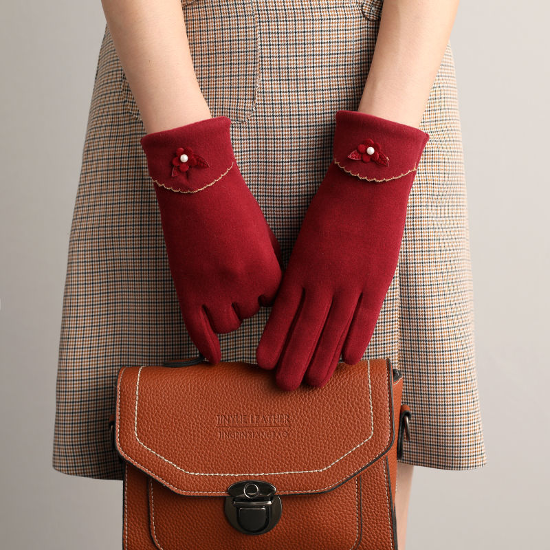 Women's Outdoor Cycling Touch Screen Gloves Without Inverted Fleece