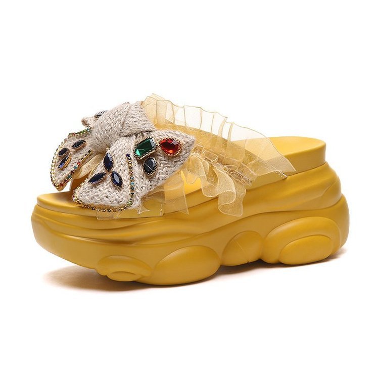 Women's All-match Platform Sandals And Slippers With Bowknot