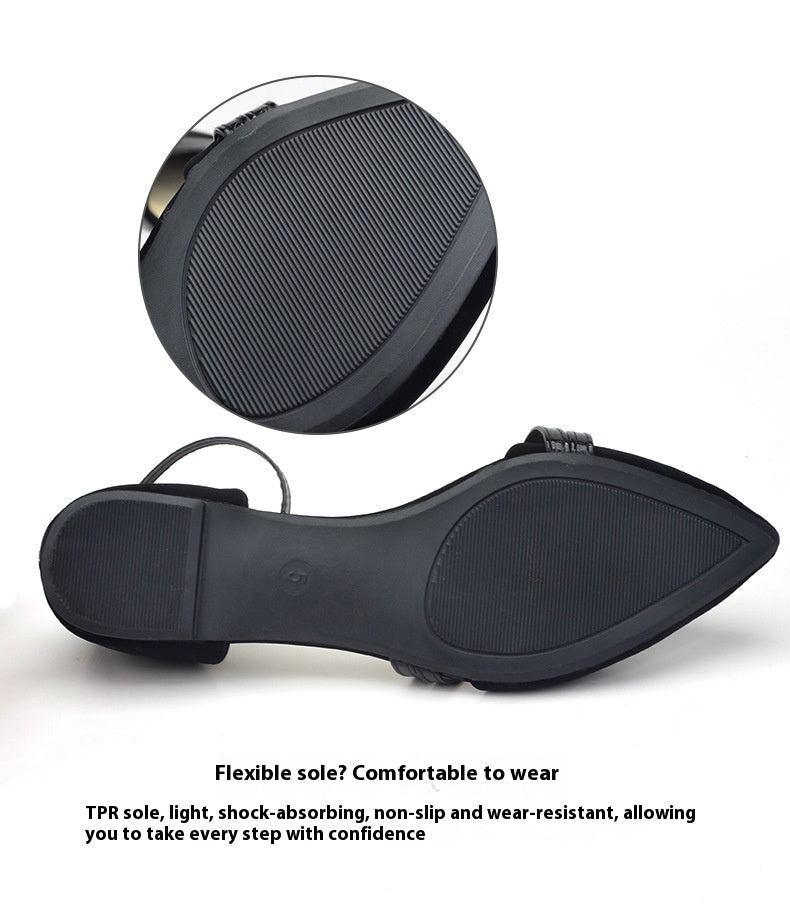 Female Pointed Hollow Back With Flat Sole Sandals