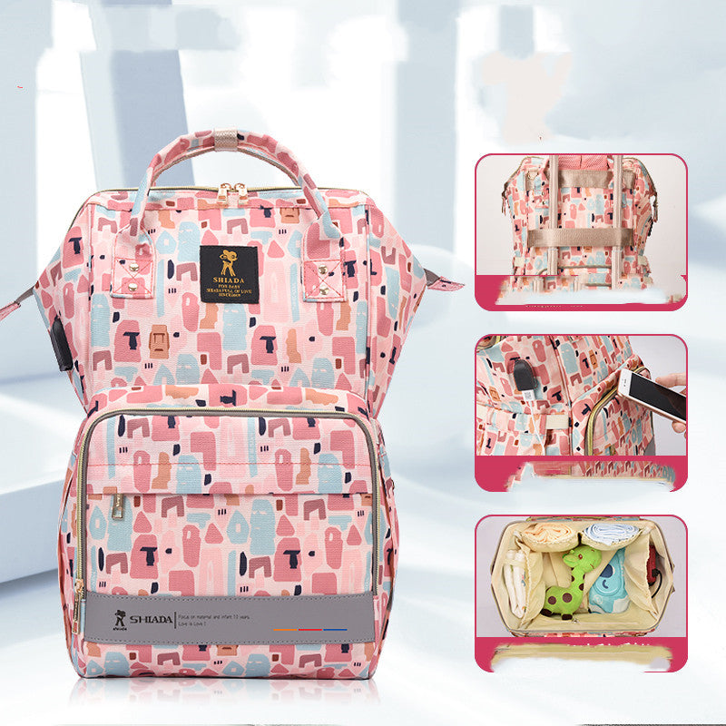 Mommy New Fashion Trendy Moms Shoulders Mother And Baby Backpack