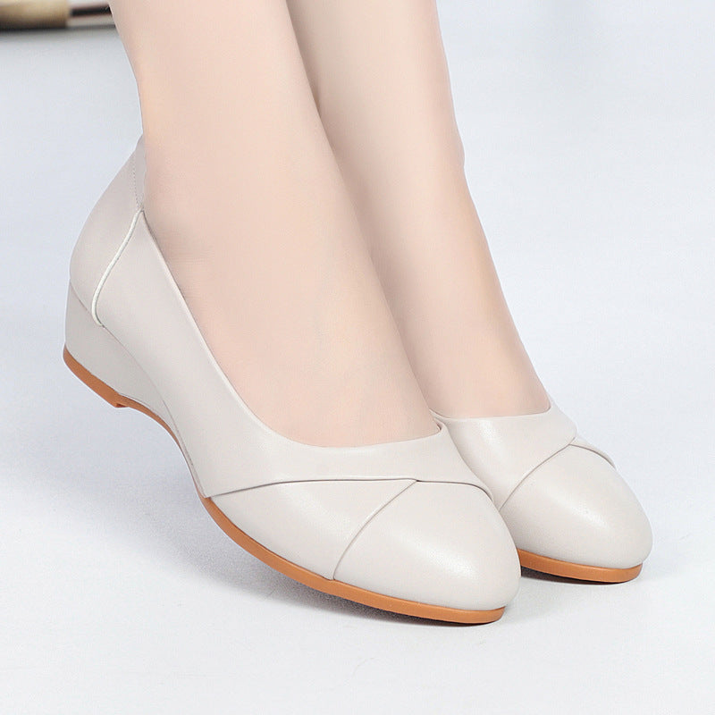 Womens Casual Round-toe Minimalist Low-heeled Shoes