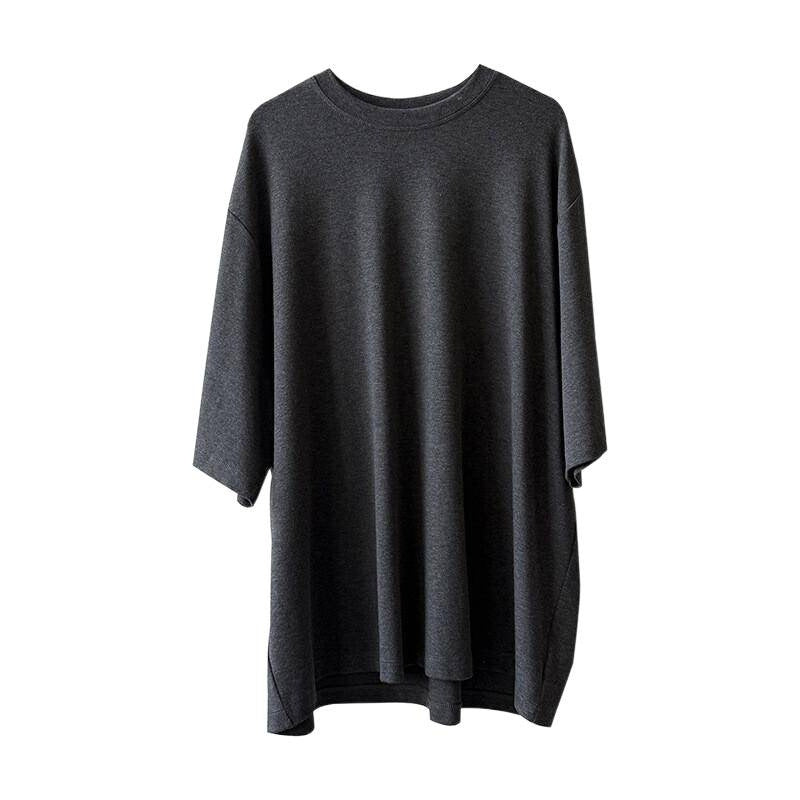 Womens Relaxed American-style Crew-neck Short-sleeve T-shirt