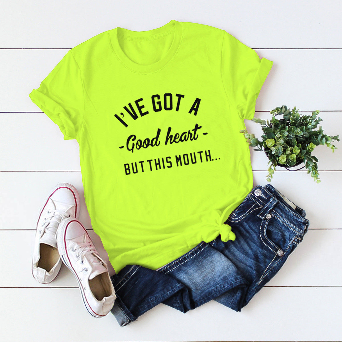 European And American Women's Round Neck Short Sleeve T-shirt