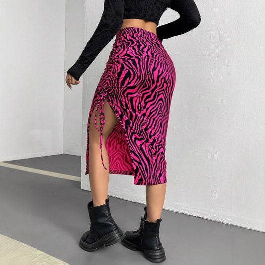 Women's Casual And Versatile Fashion Hot Pink Skirt