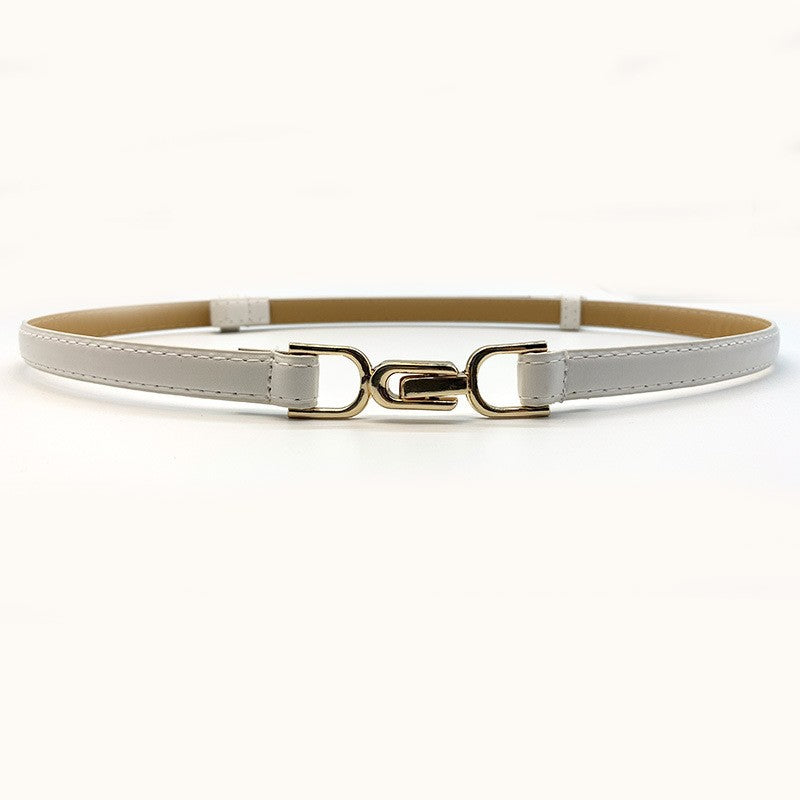 Punch-free Matte Buckle Adjustment Belt Women