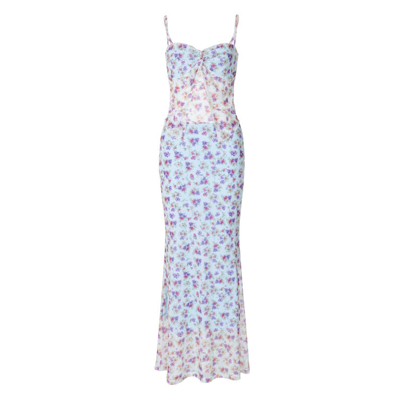 Sexy Double-layer Ladies Floral Slim Dress