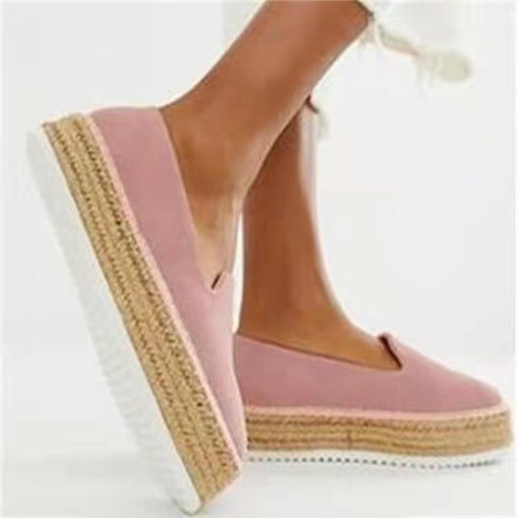 Hemp Rope Woven Women's Shoes Plus Size Platform Casual Pumps