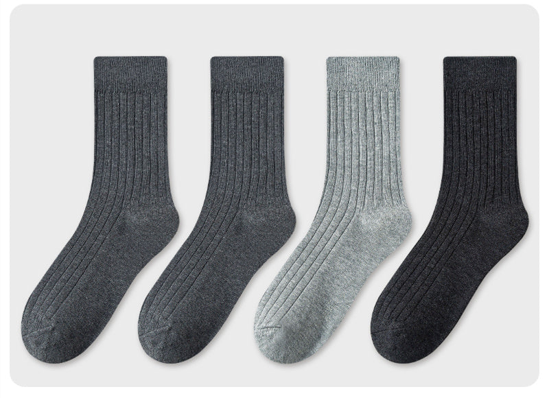 Men's Socks In Tube Pure Cotton Deodorant Solid Color