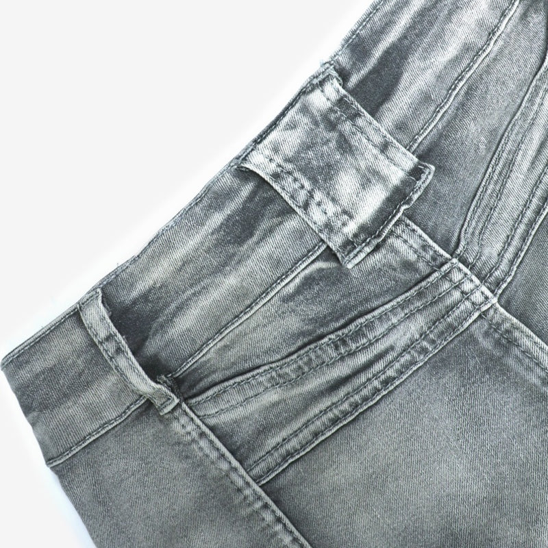 American Style Skinny Jeans Men's And Women's Autumn And WinterNew Heavy Industry Retro Tight National Fashion Pants Wholesale