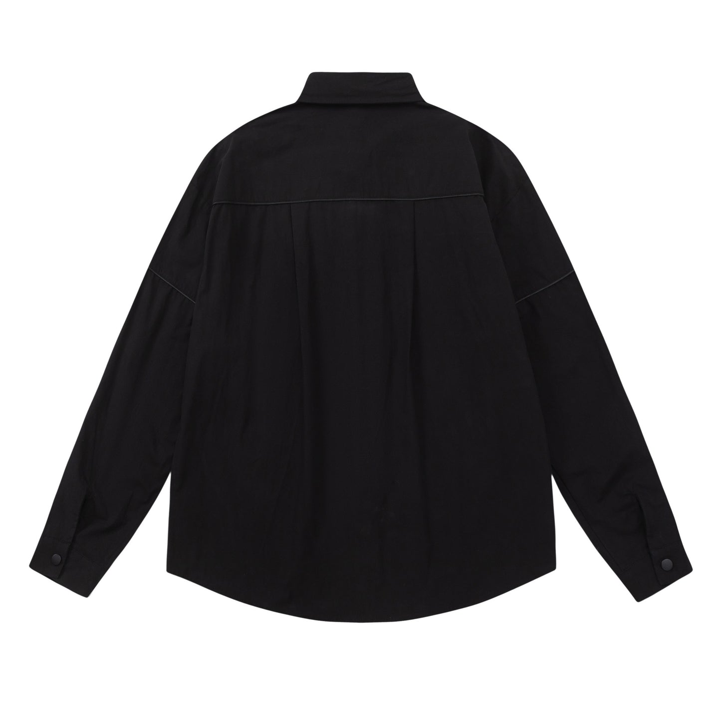 Men's Loose Design Snap Fastener Lapel Shirt Spring And Autumn Coat