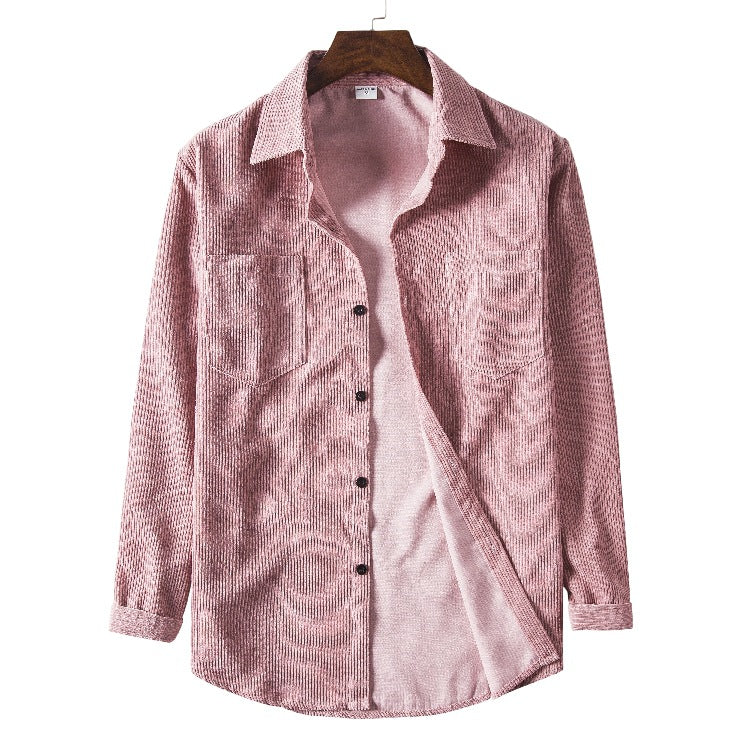 Autumn New Men's Solid-color Corduroy Long Sleeves