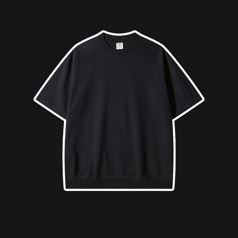 Bullhorn Sleeves Heavyweight White T Loose Short-sleeved European And American Retro High Street Tide T-shirt