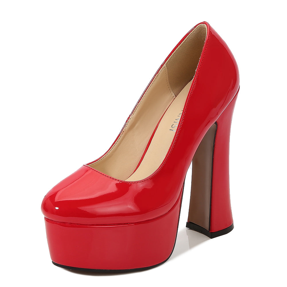 14cm Round Head Thick Heel Houndstooth Not Tired Feet High Heels