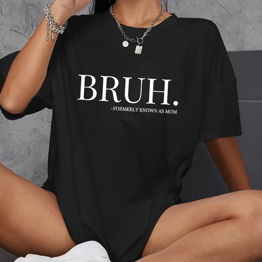 Sports-T-shirt med monogram og rund hals