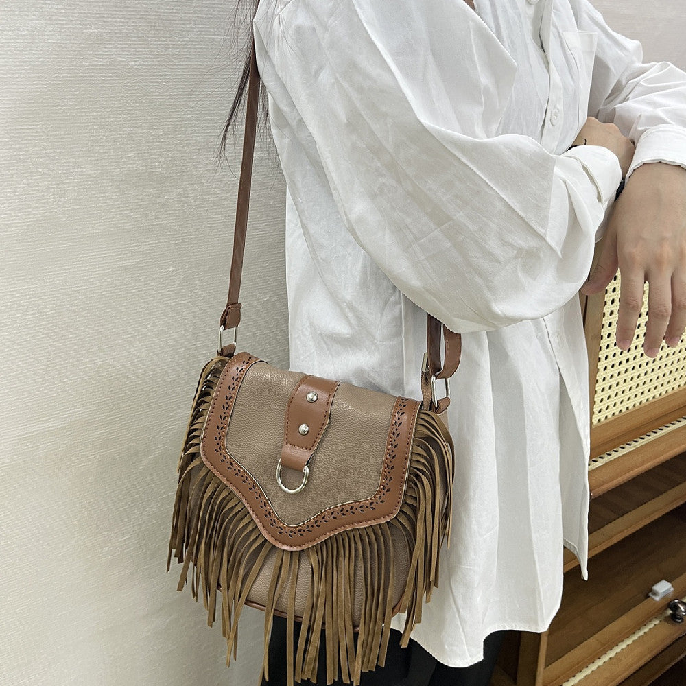 Women's Casual Fringe Saddle Bag