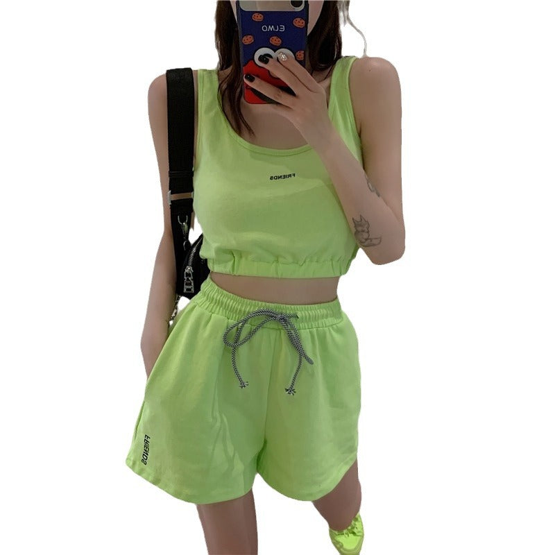Running Vest And Shorts Slim-fit Two-piece Set