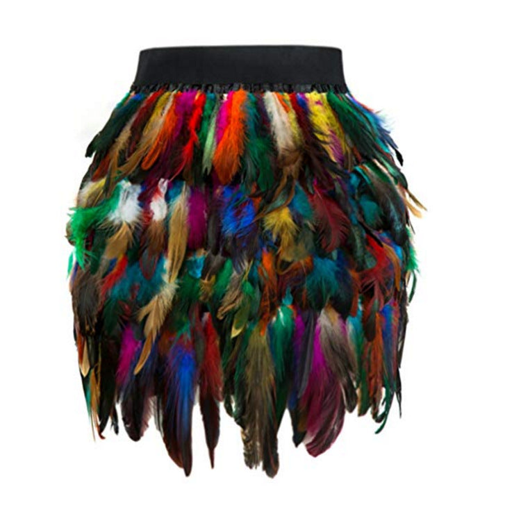 Feather Skirt Stage Wear Irregular Skirt