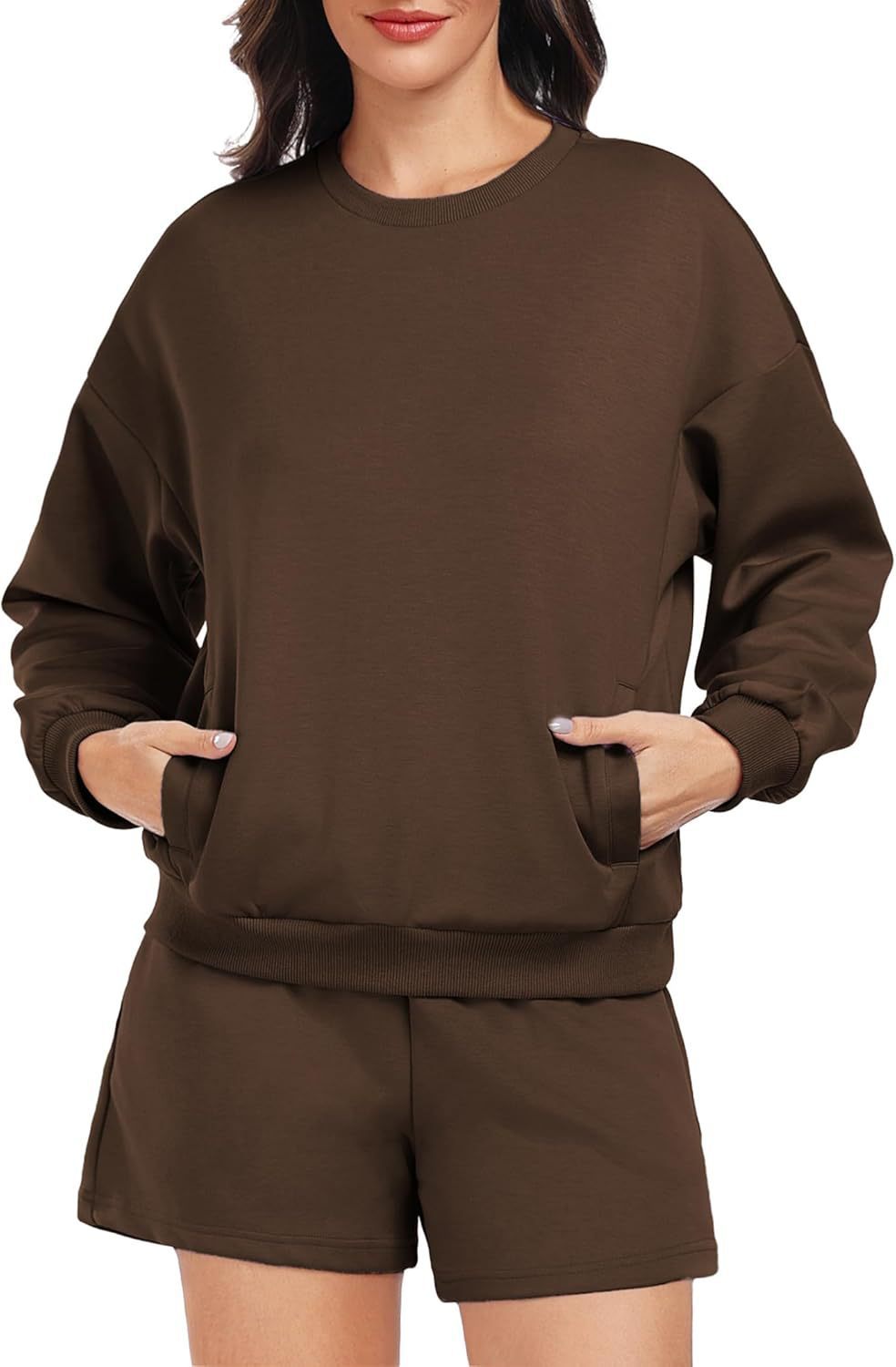Women's Long-sleeve And Shorts Casual Sportswear Set