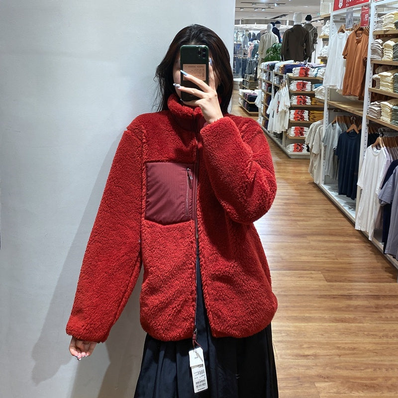 Men's And Women's Couple's Windproof Polar Fleece Jacket Long-sleeved Jacket