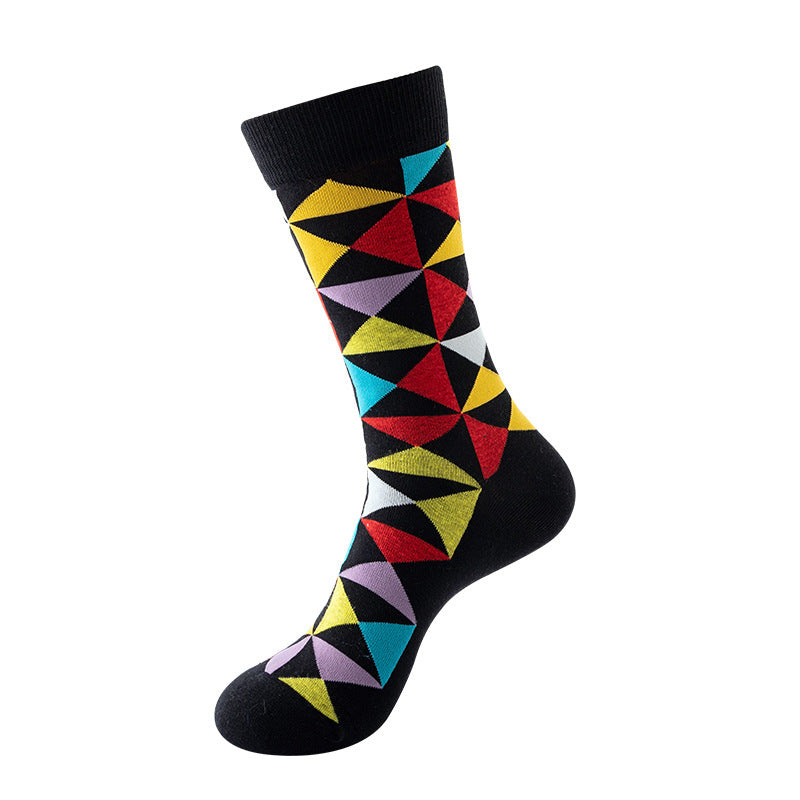 Niche Trendy Mid Tube Socks Couple Geometric