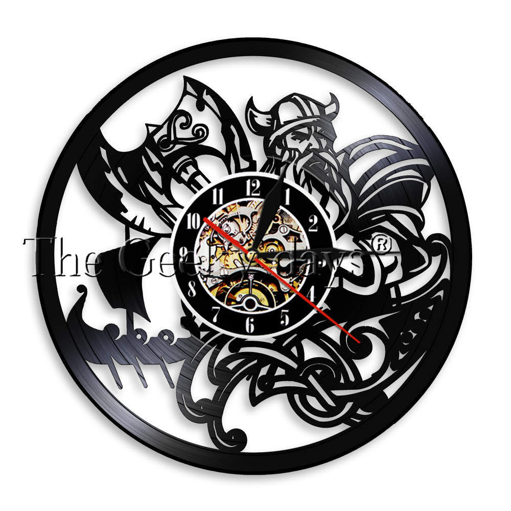 Ancient Text Charm Warrior Vinyl Record Clock Wall Clock