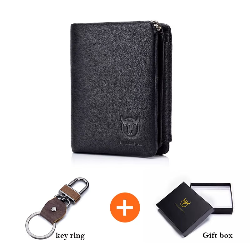 Brand Leather RFID Retro Wallet Men'S Small Zipper Wallet Card Bag Men'S Wallet Clutch