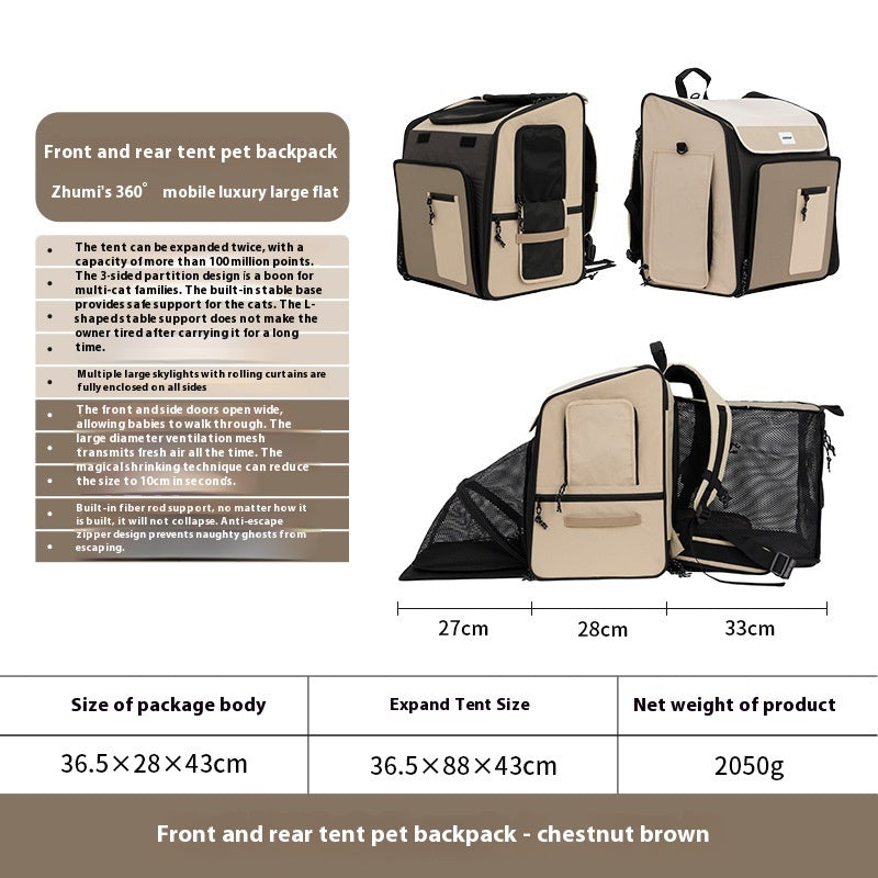 Pet Cat And Dog Tent Large Capacity Portable Breathable Backpack Cat Bag