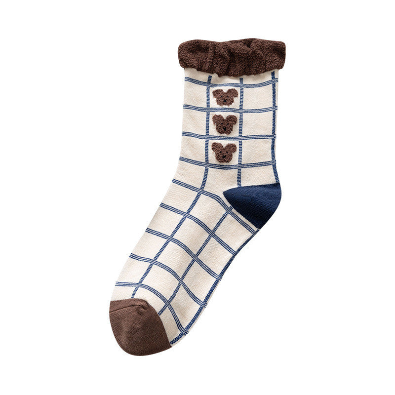Women's Cotton Cute Japanese Bear Stockings
