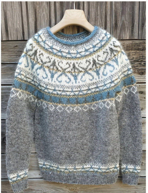 Thick Needle Cloth 3D Digital Printed Round Neck Sweater