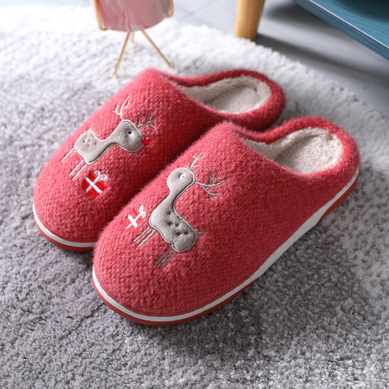 Cute Couples Home Autumn And Winter Plush Dormitory Non-slip Warm Household Slippers