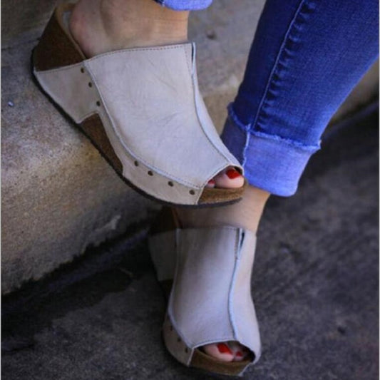 Foreign Trade New Style Fish Mouth Thick-soled Women's Shoes Large Size Sandals And Slippers
