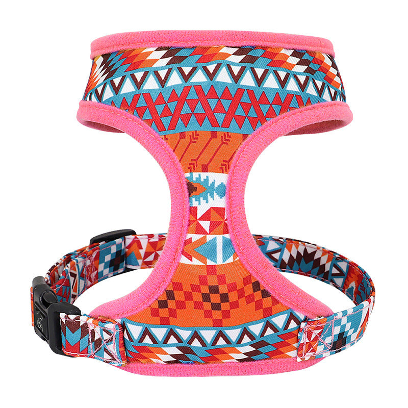New Plaid Pet's Chest-back Trendy Small And Medium Sized Dog Breathable Chest Strap Dog Traction