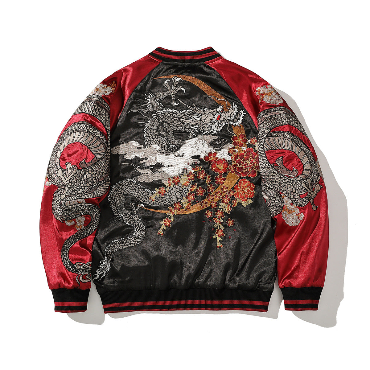 Mens Polyester Chinese Style Embroidered Jacket