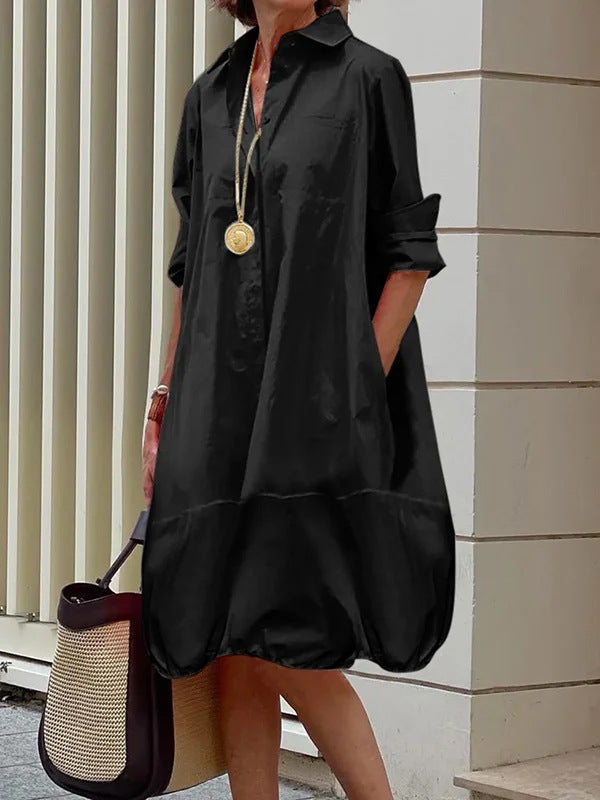 Women's Solid Color Fashion Single-breasted Hollow-out Long-sleeved Shirt