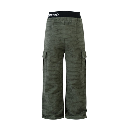 American High Street Washed Old Cargo Jeans Men And Women