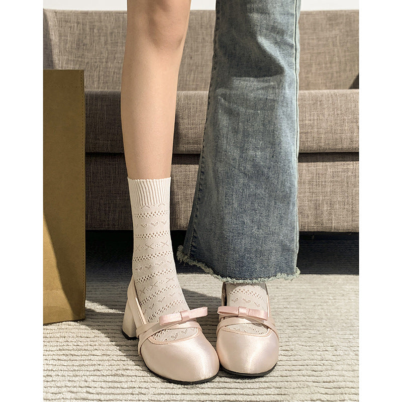 Summer Shallow Mouth Ballet Round Toe Single Shoes