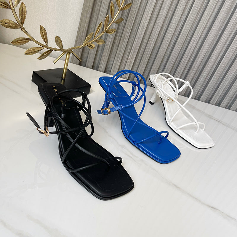 Simple Temperament Versatile Cross Buckle Strap Roman Sandals