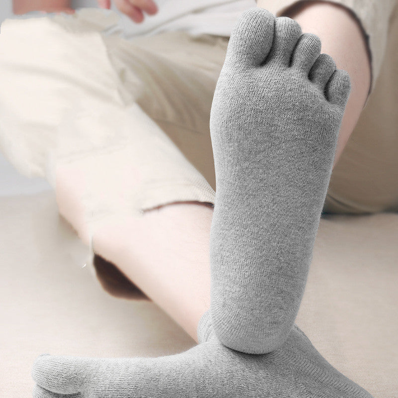 Pure Cotton Men's Thin Deodorant Short Toe Socks
