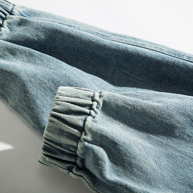 Autumn Three-dimensional Pocket Decorative Hooded Jacket Denim Coat