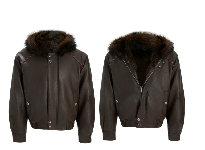 Men's Winter Padded Cotton Coat With Fleece Lining And Warm Fur Collar