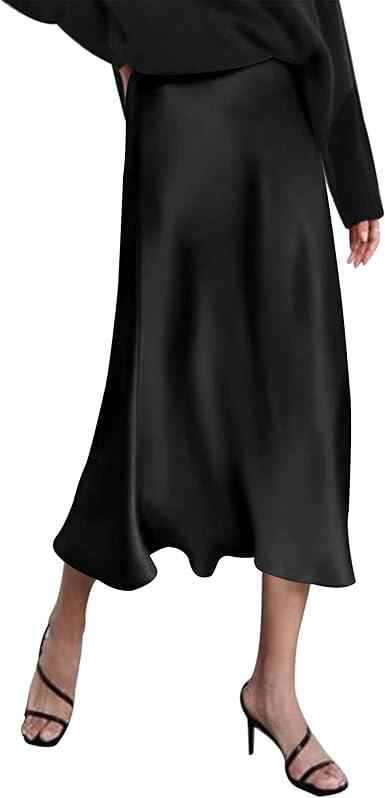 Autumn New Satin Skirt Women's Designer Style