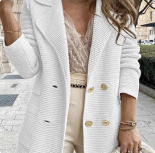 Solid Color Pit Strip Casual Suit Short Loose Jacket