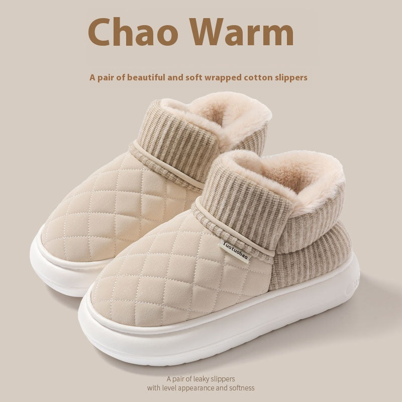 Thick Bottom Non-slip Cotton Shoes Women's Wear-resistant Home Wear