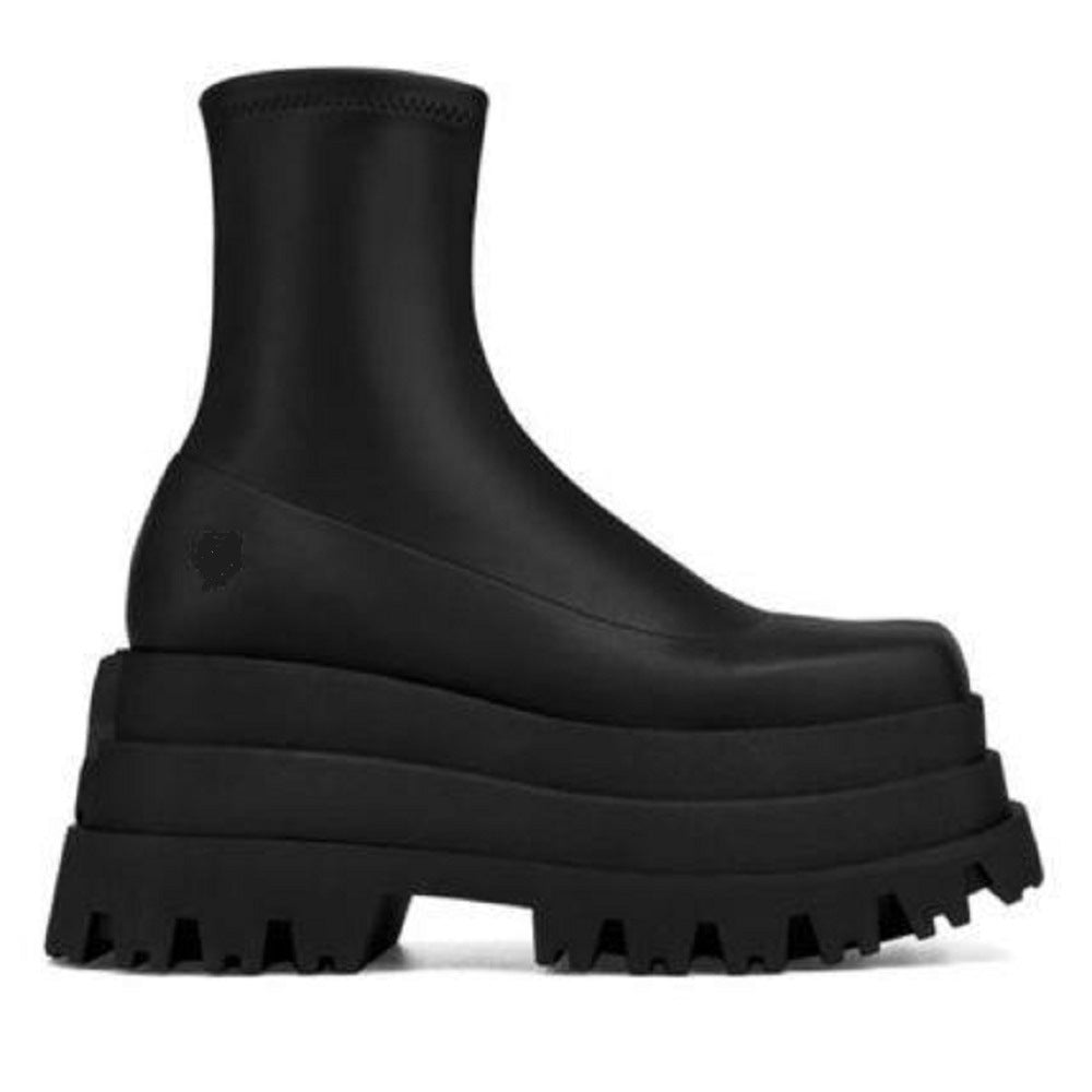 Autumn And Winter New Street Style Thick Soled Women's Boots