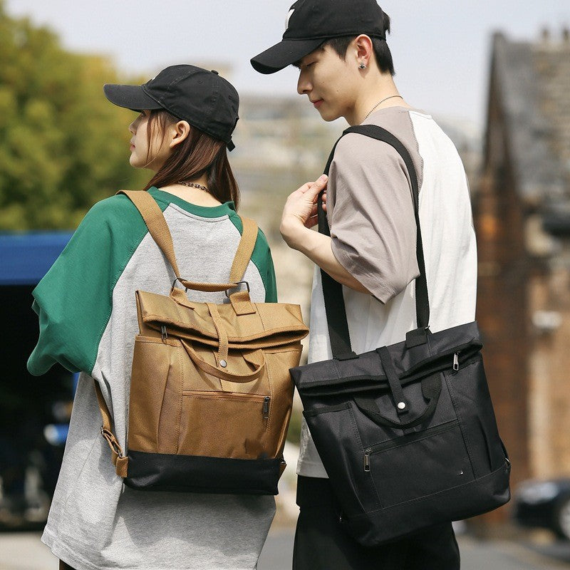 European And American Retro Trendy Rolled Backpack