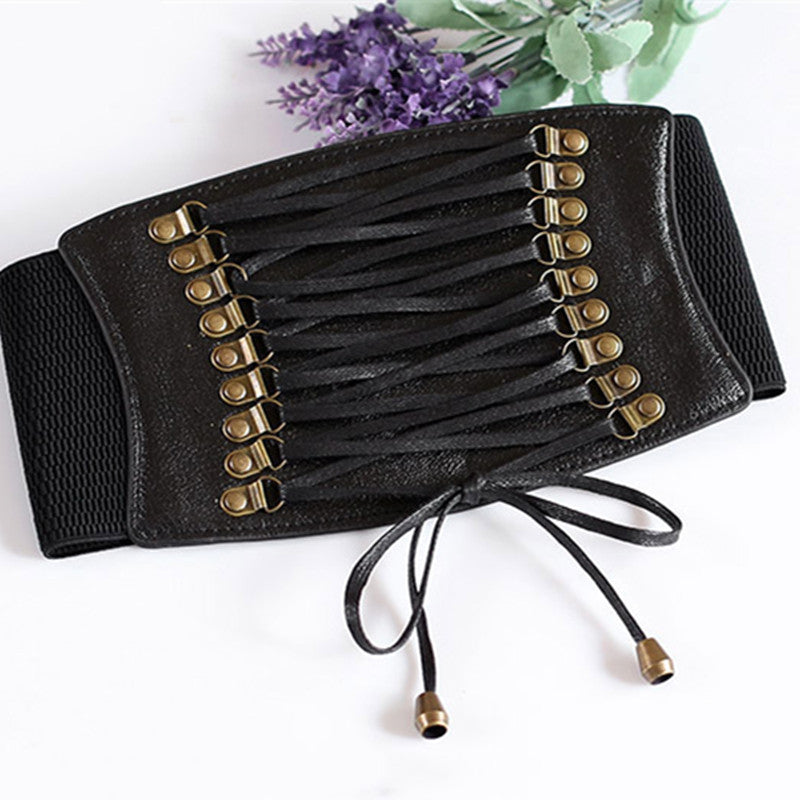 Women's Fashion Elastic Fringe Stretch Extra Wide Waistband