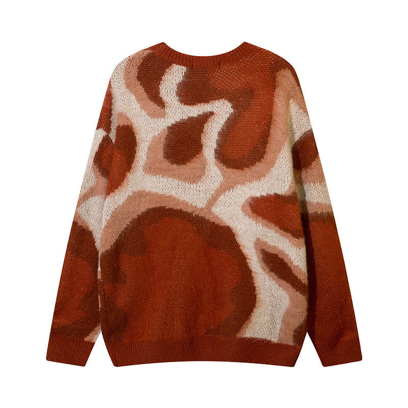 Ins Street Trend Contrast Color Couple Knitted Loose Sweater