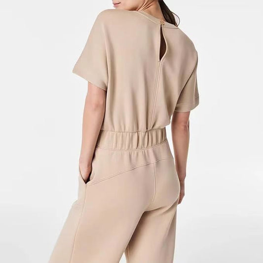 Meget elastisk jumpsuit med elastik i taljen til store kvinder